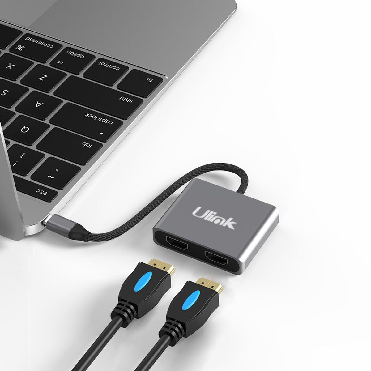 ULINK - ADAPTADOR USB-C A 2 HDMI 4K, EXTENSIÓN O ESPEJO.