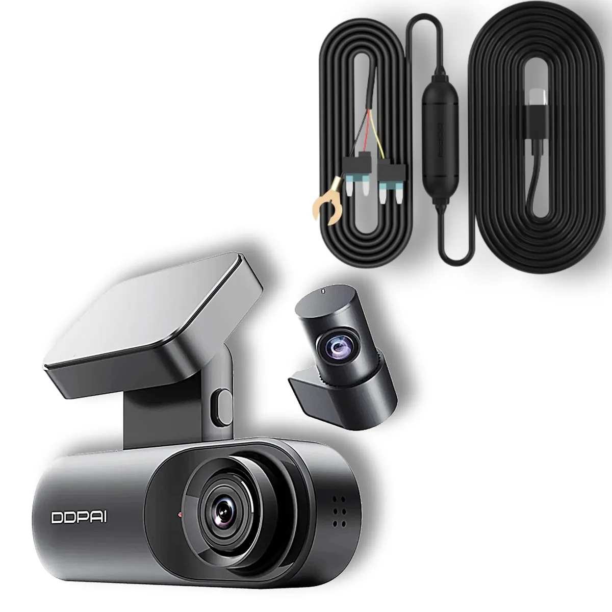 DDPAI - Cámara de vehículo dual 25K GPS Wifi DDPAI N3 Pro Dash Cam + cableado