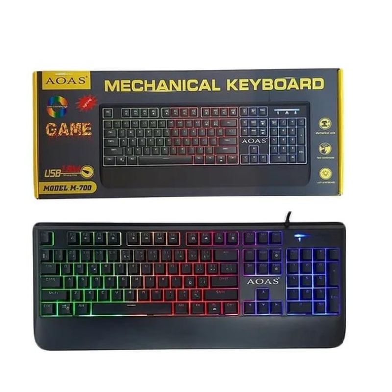 GENERICO - Teclado Mecánico Retroiluminado Rgb Gamer Usb Aoas M 700