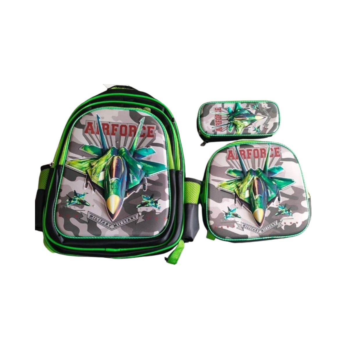 GENERICO - Set De 3 Mochila De Ruedas Con Lonchera y Estuche Para Niños