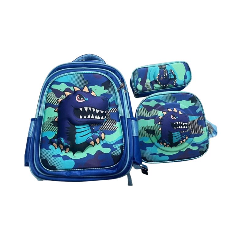 GENERICO - Set De 3 Mochila De Ruedas Con Lonchera y Estuche Para Niños