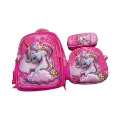 GENERICO - Set De 3 Mochila De Ruedas Con Lonchera y Estuche Para Niñas