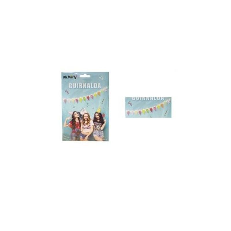 GENERICO - Guirnaldas Banderín Multicolor Con Luz 3m 12pcs