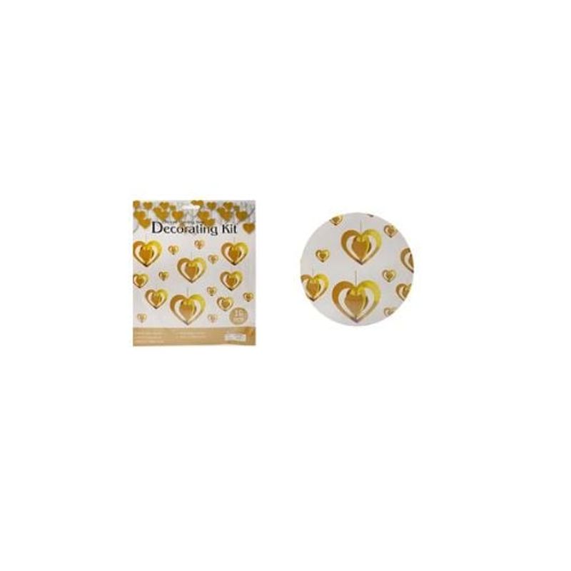 GENERICO - Colgante De Corazón Dorado 16pcs