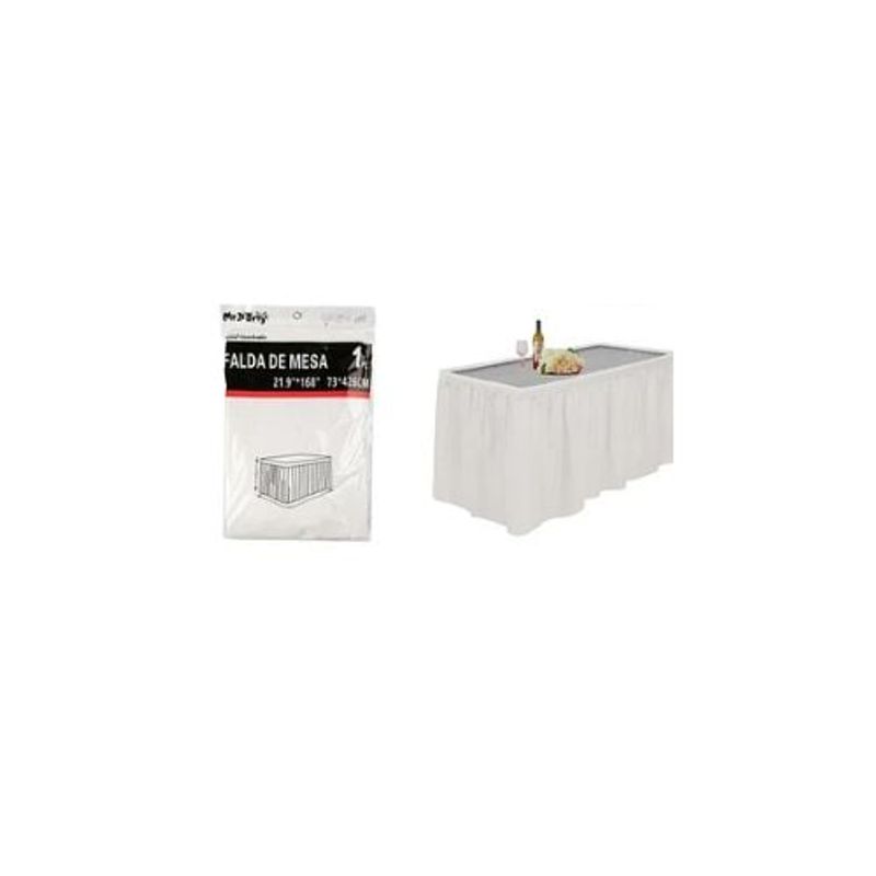 GENERICO - Faldón De Mesa Desechable Blanco 73x426cm