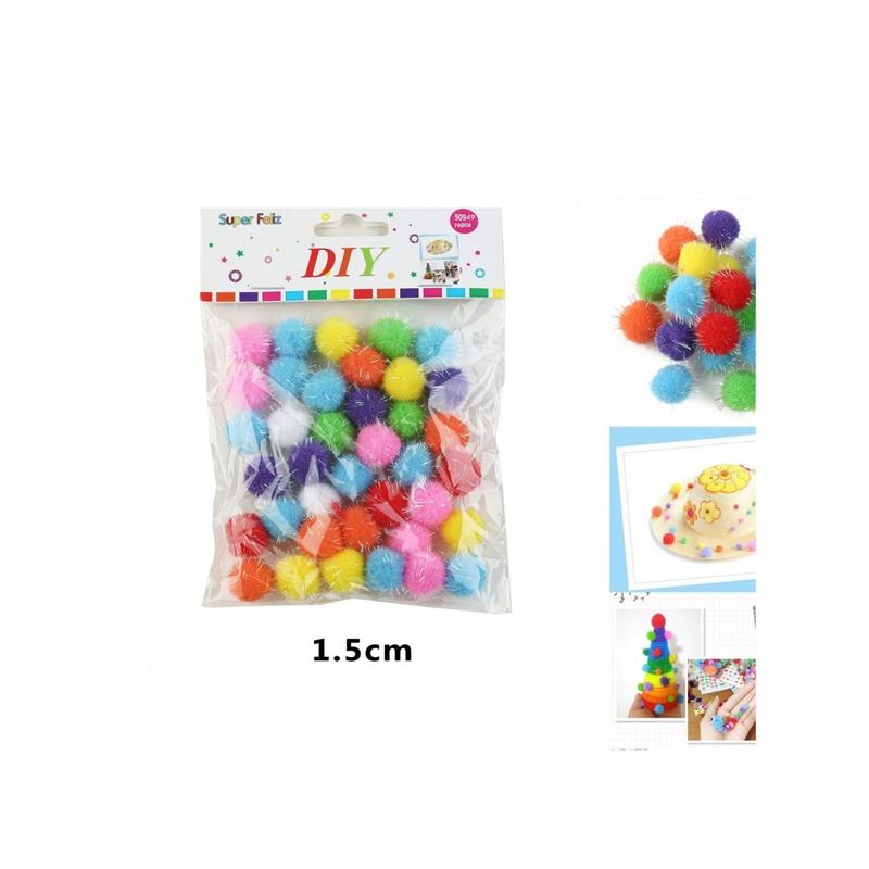 GENERICO - BOLAS DE POM POM MULTICOLOR