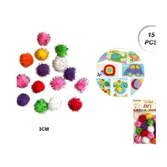 GENERICO - BOLAS DE POM POM MULTICOLOR