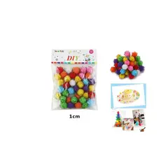 GENERICO - BOLAS DE POM POM MULTICOLOR