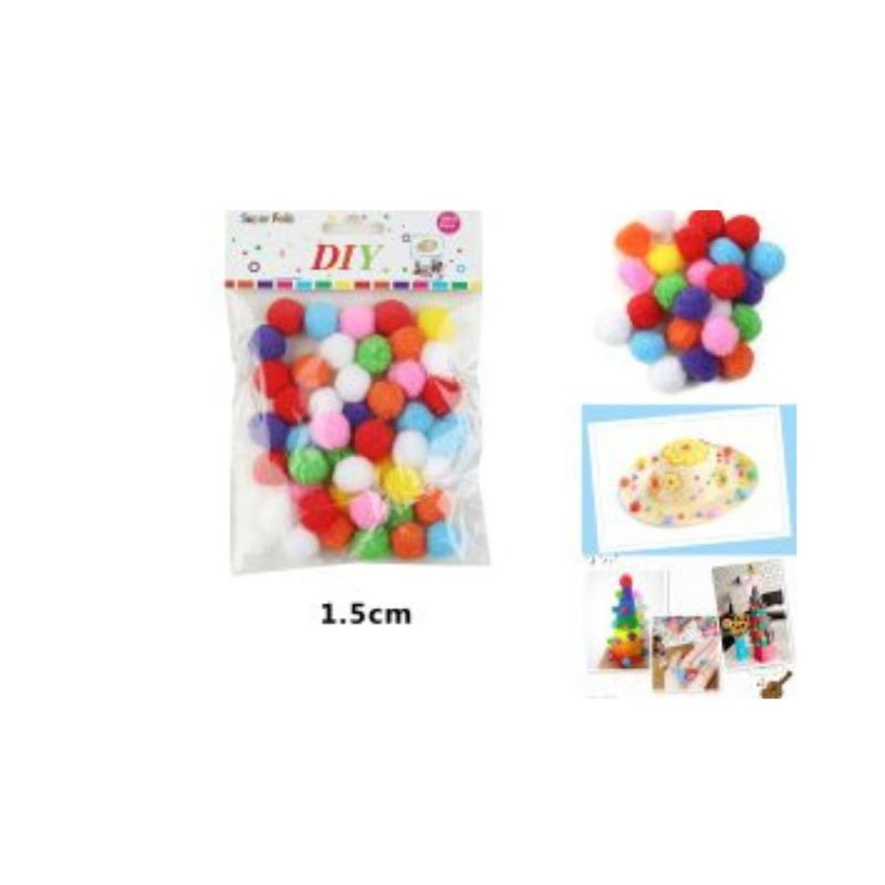 GENERICO - BOLAS DE POM POM MULTICOLOR