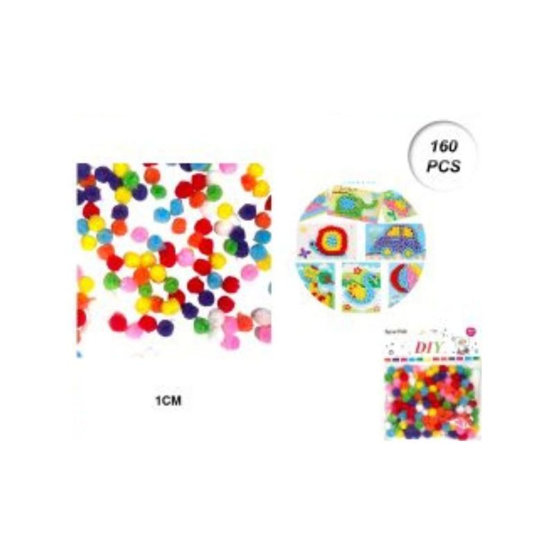 GENERICO - BOLAS DE POM POM MULTICOLOR