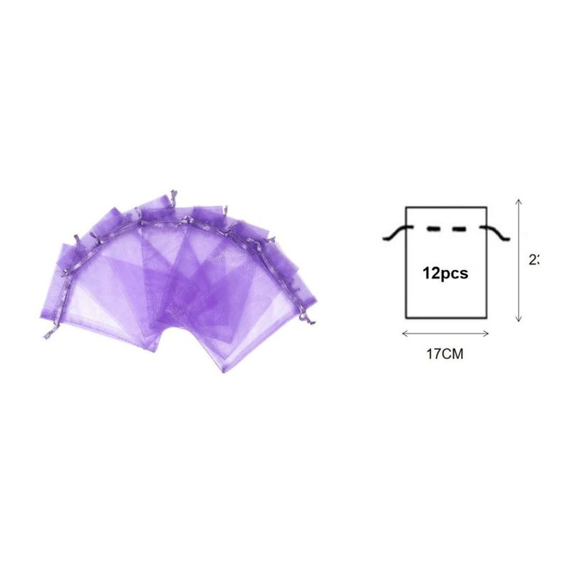 GENERICO - BOLSAS DE ORGANZA 12 PCS