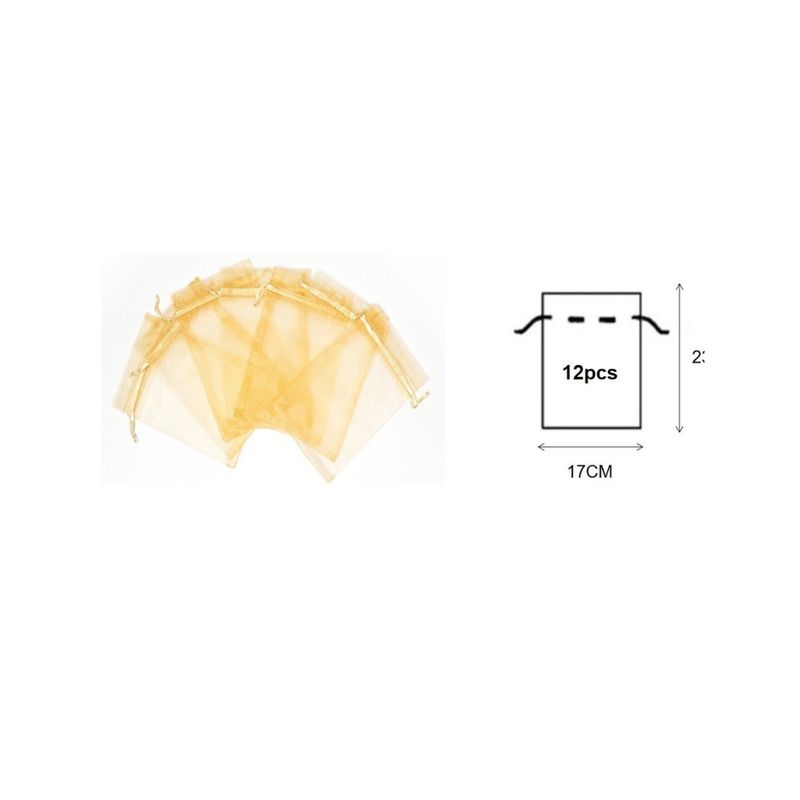 GENERICO - BOLSAS DE ORGANZA 12 PCS