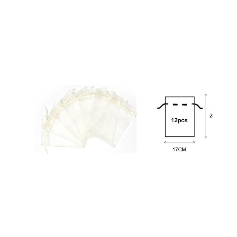GENERICO - BOLSAS DE ORGANZA 12 PCS