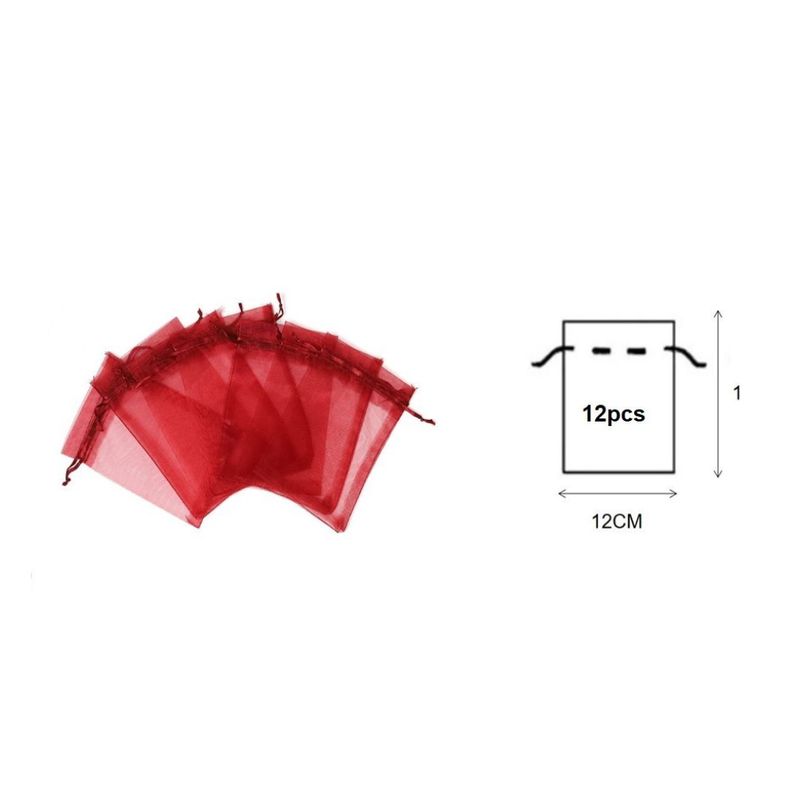 GENERICO - BOLSAS DE ORGANZA 12 PCS