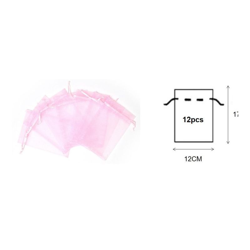 GENERICO - BOLSAS DE ORGANZA 12 PCS