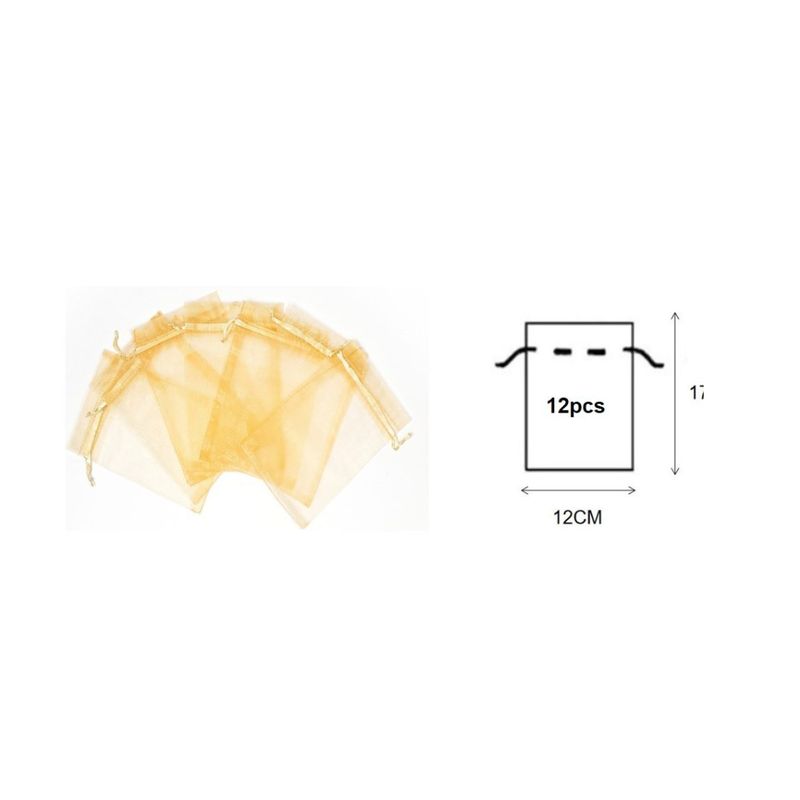 GENERICO - BOLSAS DE ORGANZA 12 PCS