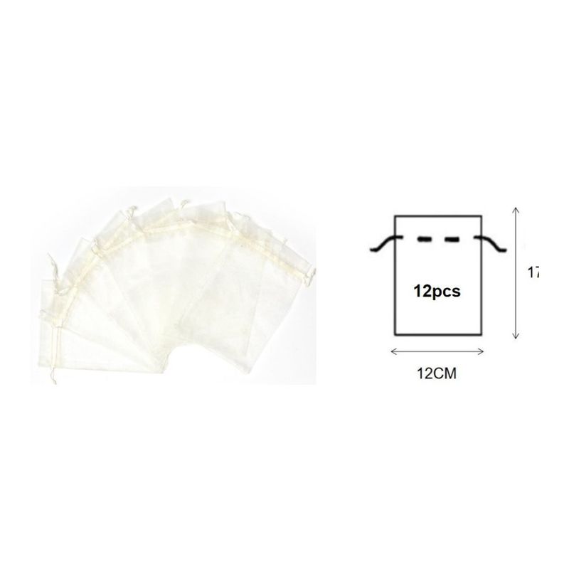 GENERICO - BOLSAS DE ORGANZA 12 PCS