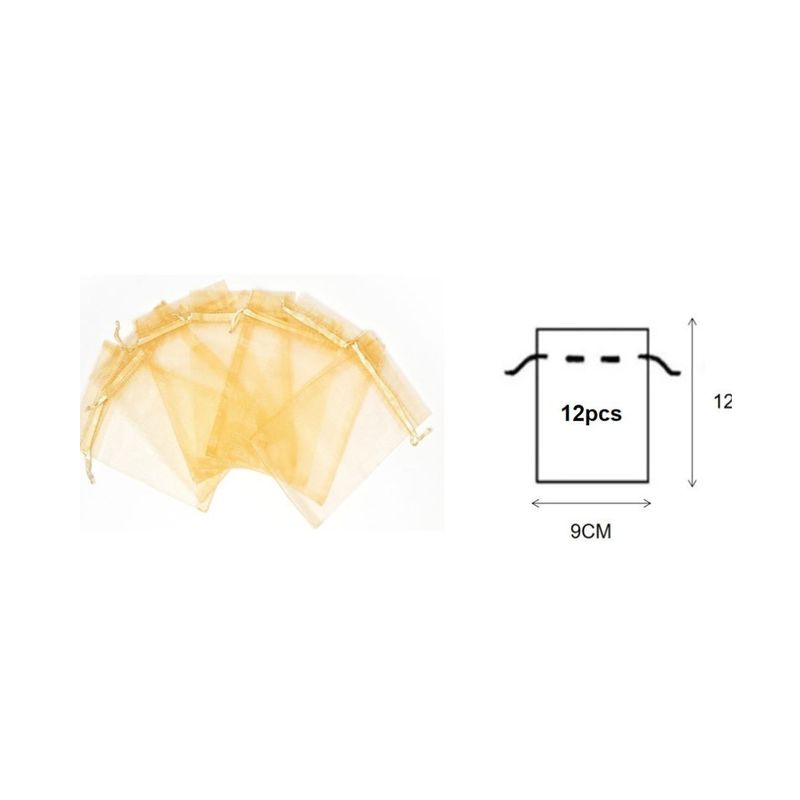 GENERICO - BOLSAS DE ORGANZA 12 PCS