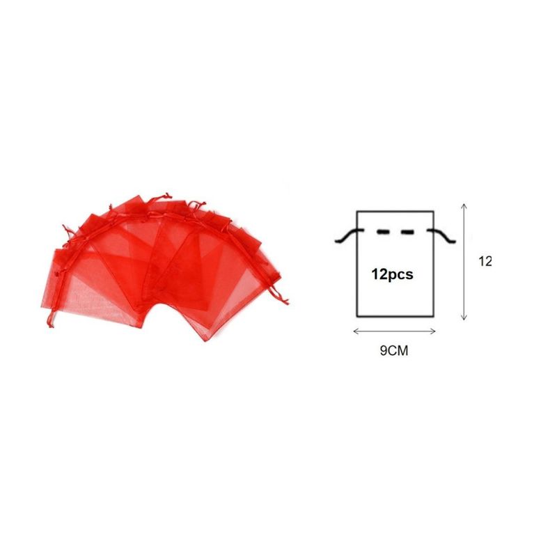 GENERICO - BOLSAS DE ORGANZA 12 PCS