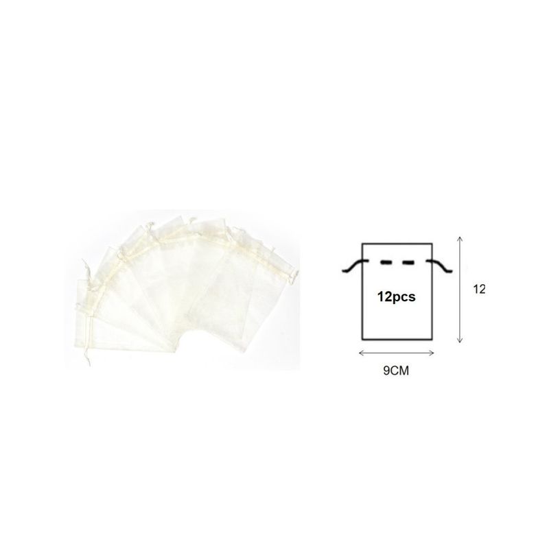 GENERICO - BOLSAS DE ORGANZA 12 PCS