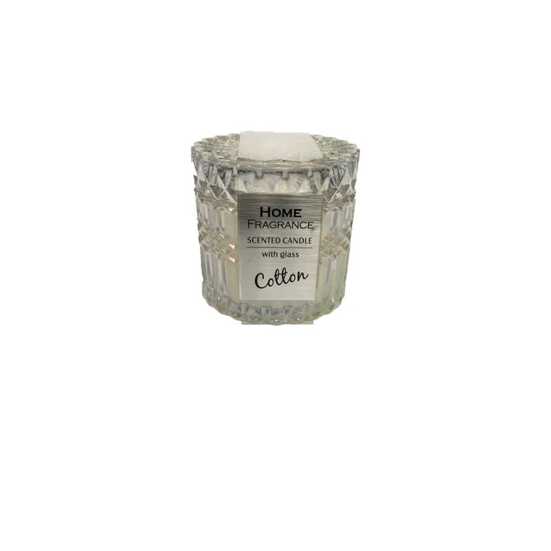 GENERICO - Vela Aromatica Vidrio Tallado Aroma Algodon