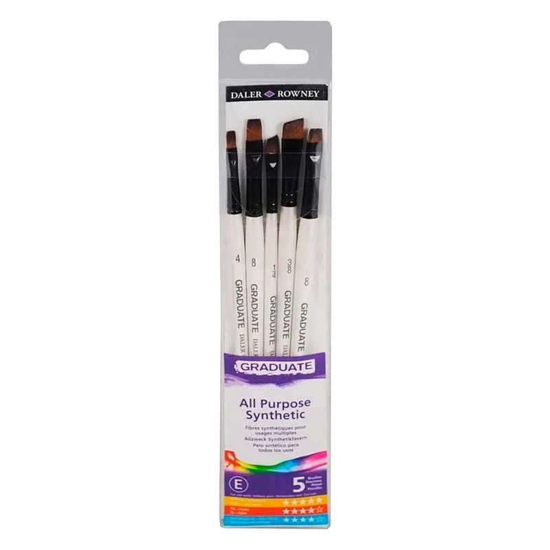 GENERICO - Pinceles Daler Rowney Planos (Set 5 Pinceles)