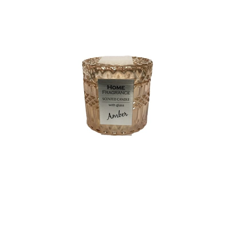 GENERICO - Vela Aromatica Aroma Ambar Envase Vidrio Tallado