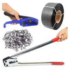KUANGYE - Kit Enzunchadora Manual 12 Mm/ Zuncho Plástico Negro Sellos