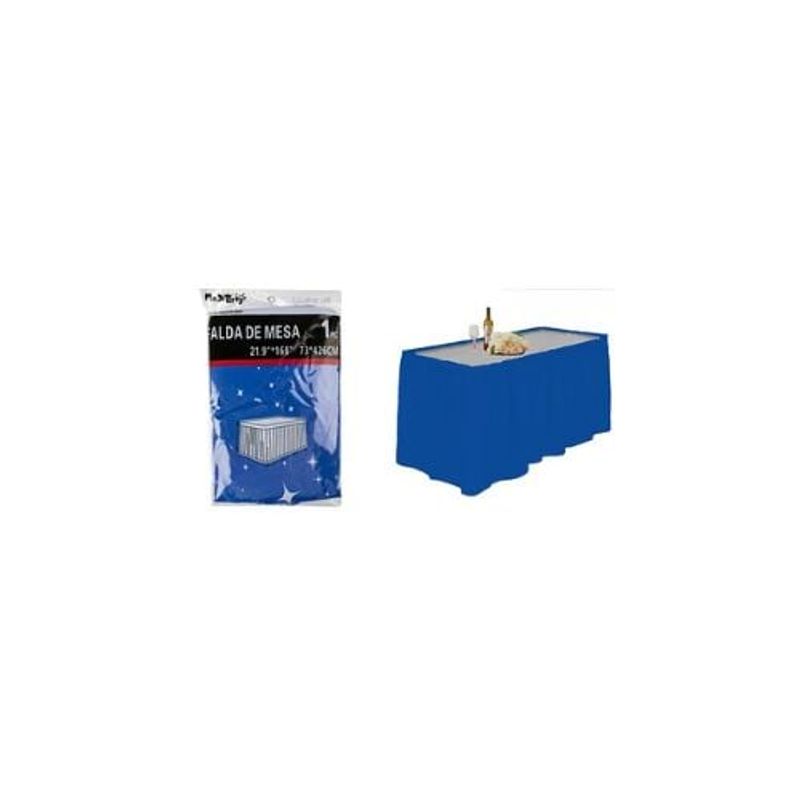 GENERICO - Faldón De Mesa Desechable Azul 73x426cm