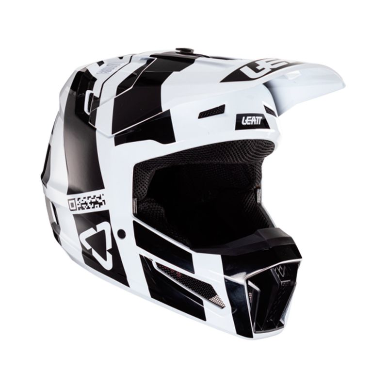 LEATT - Casco Leatt Moto 3.5 Infantil V24 Blanco Negro M 51-52cm