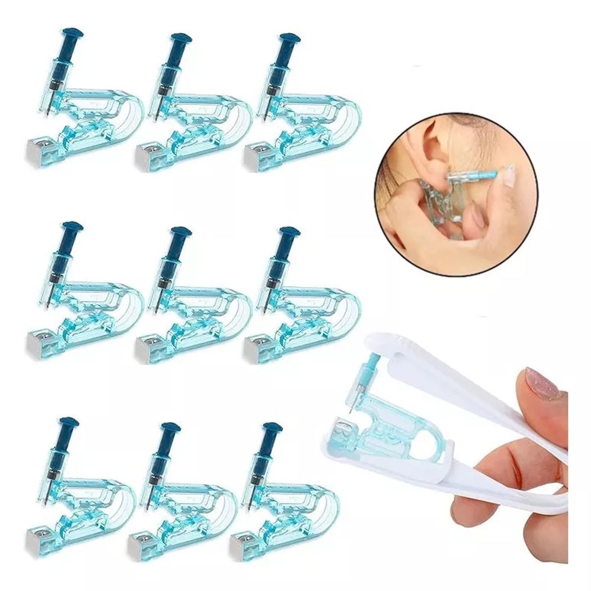 KUANGYE - Perforador Para Piercing Abridor De Oreja Aros 10 Uds