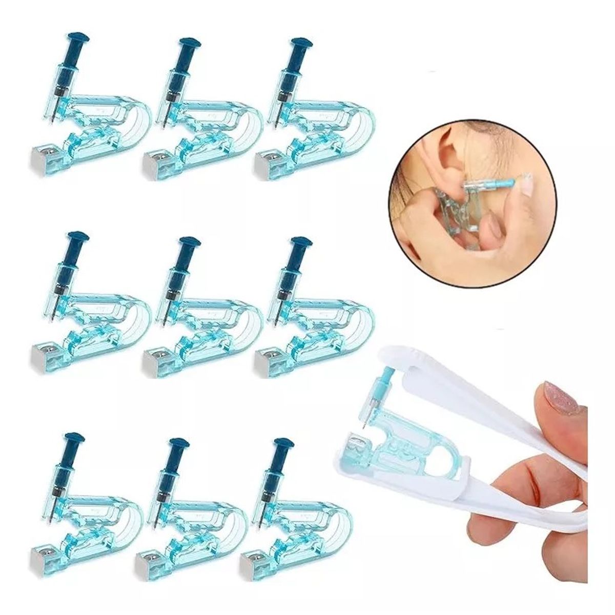KUANGYE - Perforador Para Piercing Abridor De Oreja Aros 10 Uds