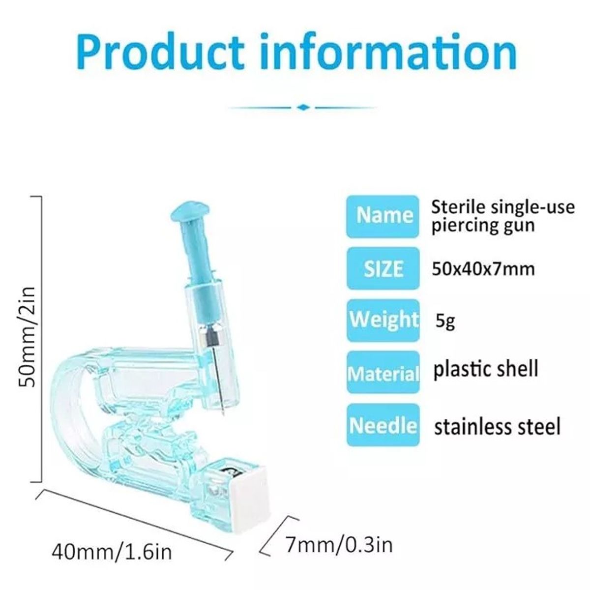 KUANGYE - Perforador Para Piercing Abridor De Oreja Aros 10 Uds