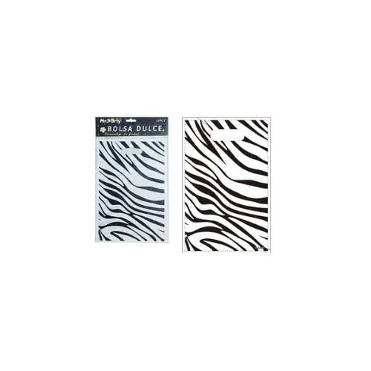 GENERICO - Bolsas Perladas Para Dulces Patrón Cebra 10pcs 17x25cm