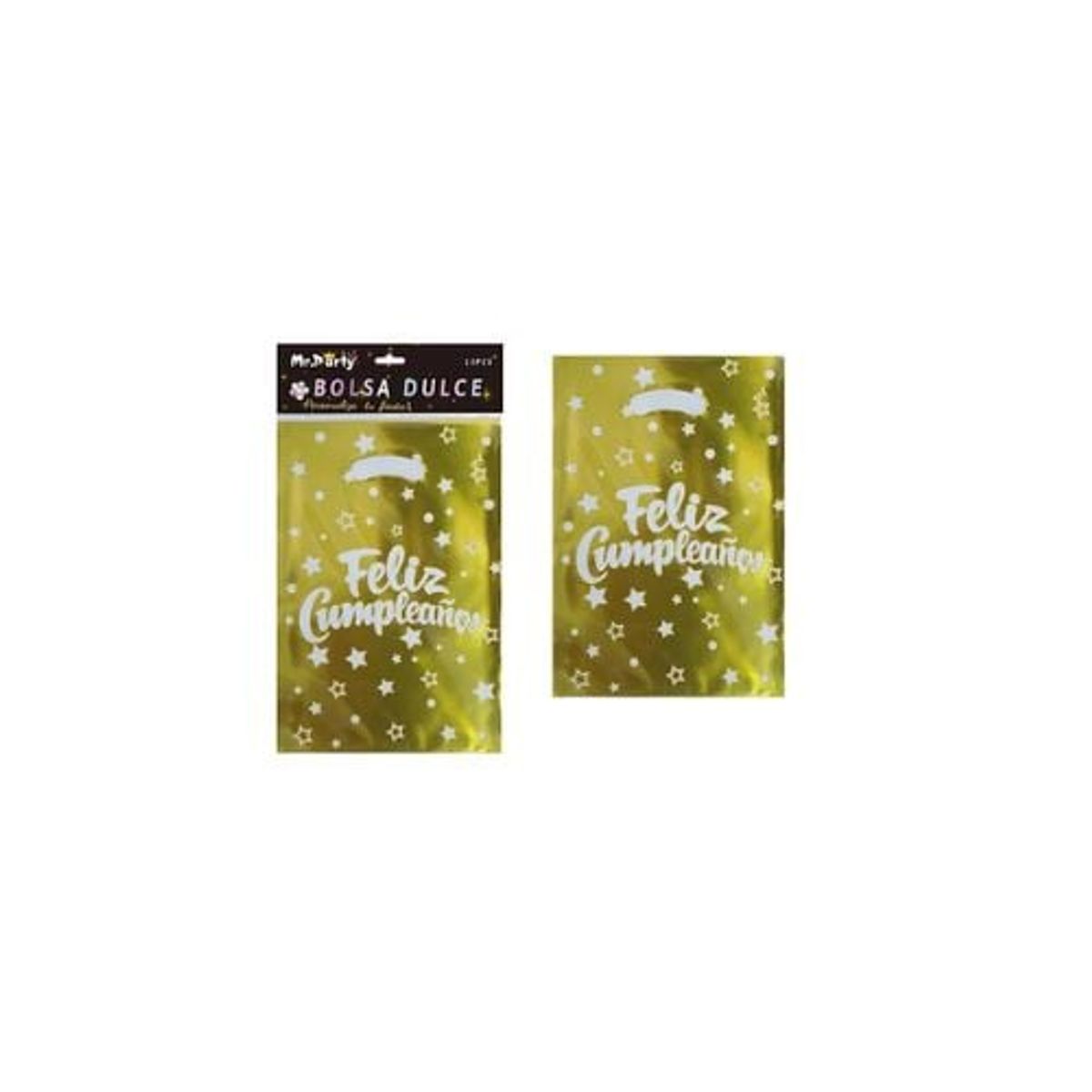 GENERICO - Bolsas Metalizadas Estrella Dorada Cumpleaños 17x25cm 10pcs