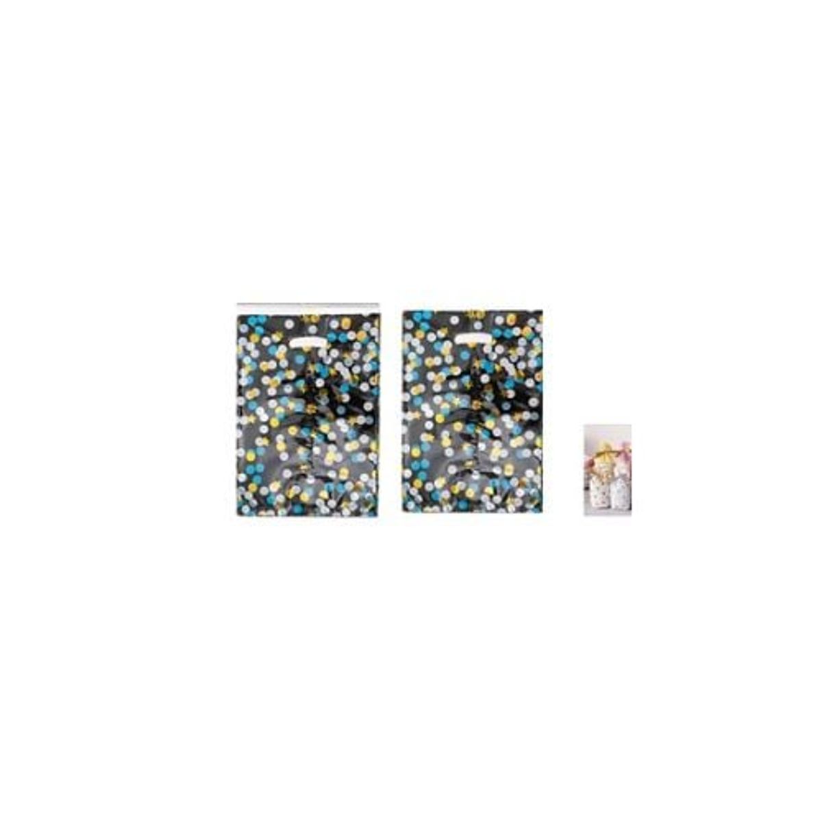 GENERICO - Bolsas Metalizada Estrella Lunares Multicolor 17x24cm 10pcs