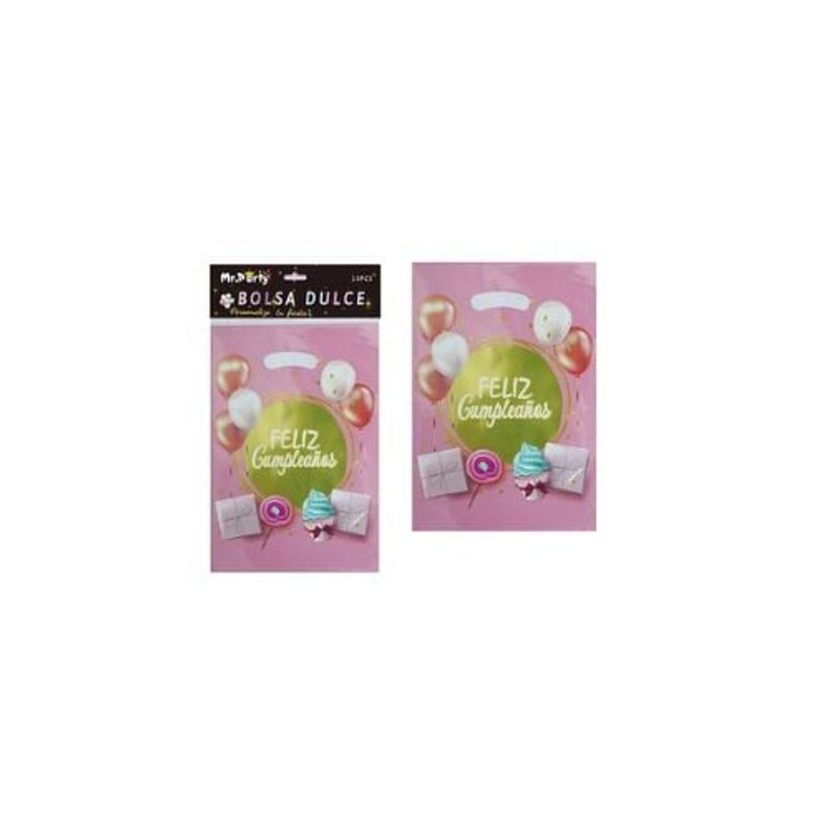 GENERICO - Bolsas Metalizadas Rosados Cumpleaños 21x30cm 10pcs