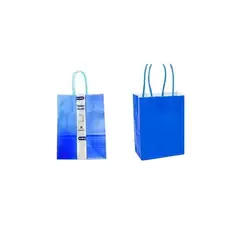 GENERICO - Bolsa De Papel Kraft Mediana Azul 21x27x11cm 12pcs