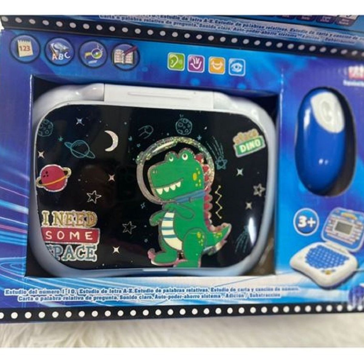 GENERICO - COMPUTADORA DE NIÑOS DIDACTICA DINO VERDE INGLES ESPAÑOL WYM