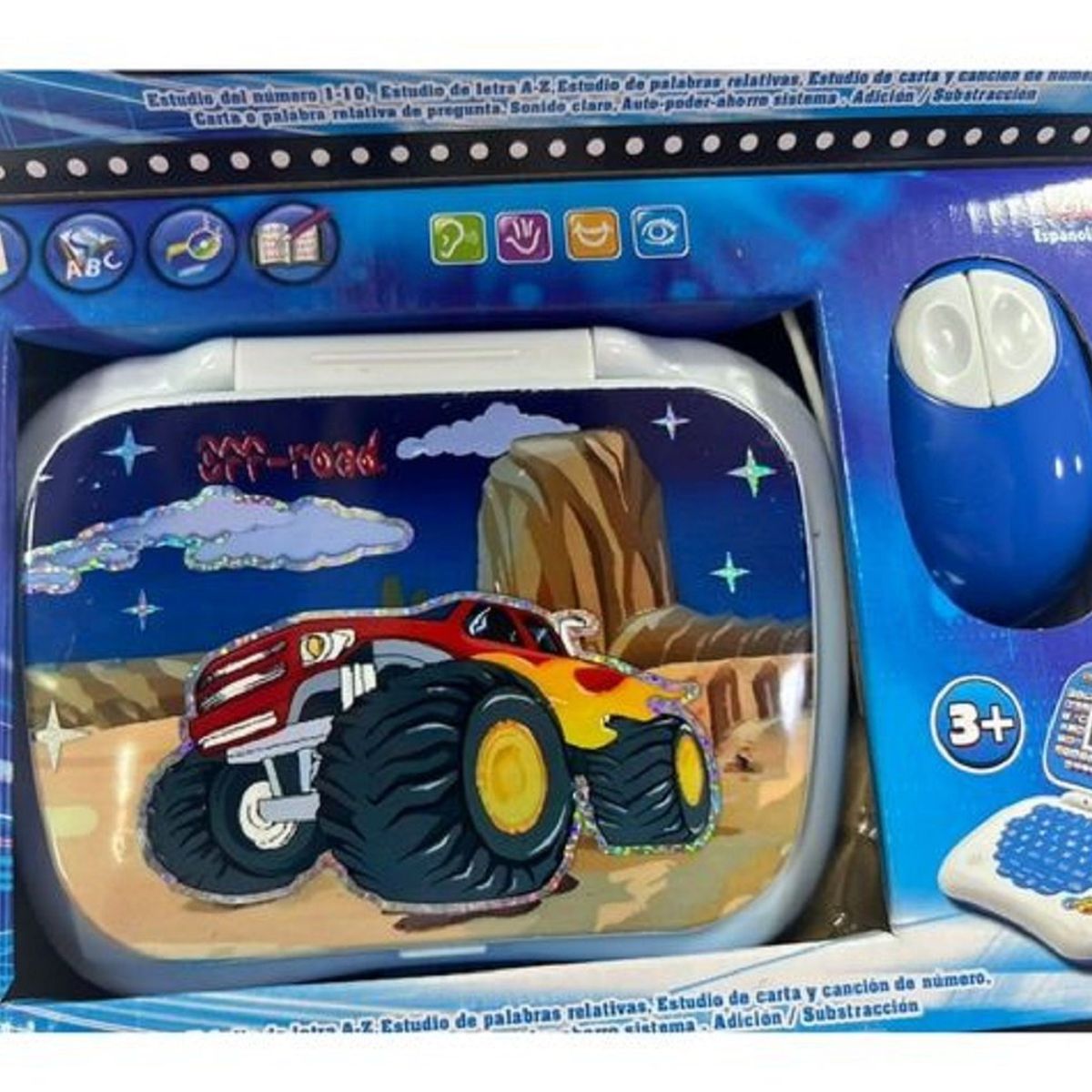 GENERICO - COMPUTADORA DE NIÑOS MOSTER CAR DIDACTICO INGLES ESPAÑOL WYM