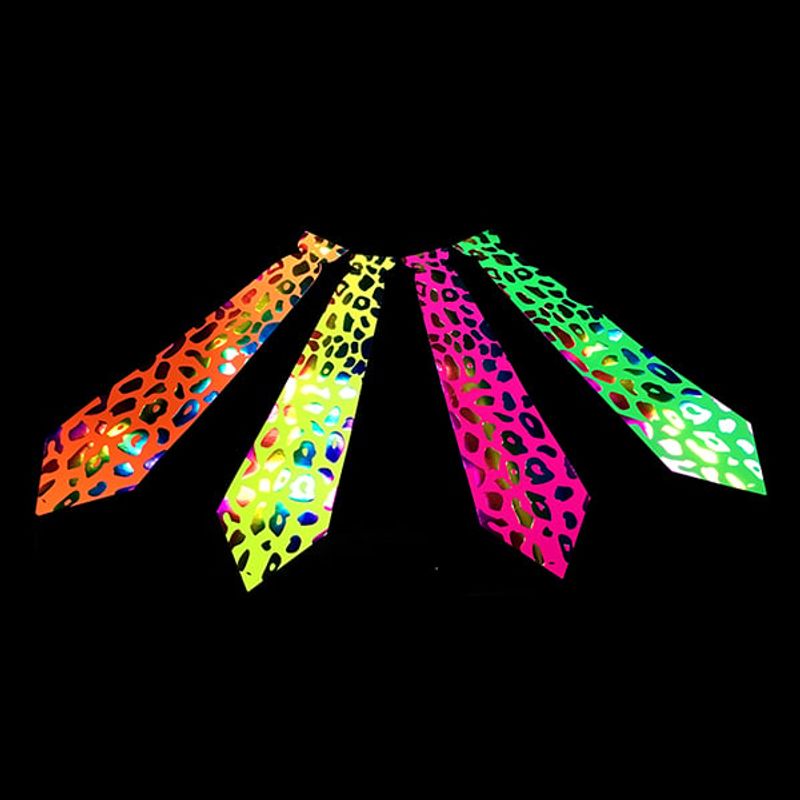 GENERICO - CORBATA CARTON FLUOR ANIMAL ARCOIRIS X6 UNI