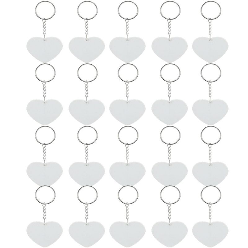 GENERICO - LLAVERO CORAZON 20 unid EN MDF PARA SUBLIMACION