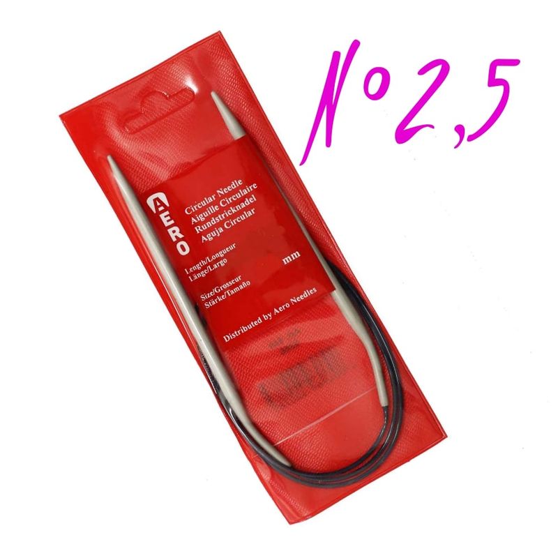 GENERICO - palillos circular para tejer AERO 80cm 25mm