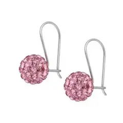 GENERICO - Aros Cristales Hechos Con Swarovski Rosado 10 mm