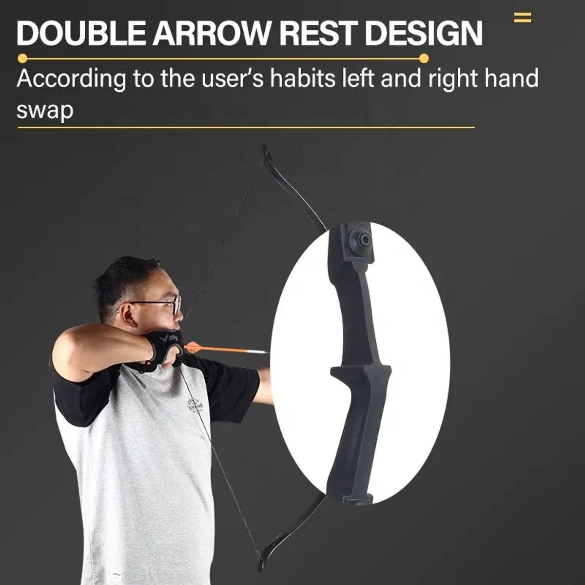 GENERICO - Arco de 20 Libras Ambidiestro con 5 Flechas Principiantes