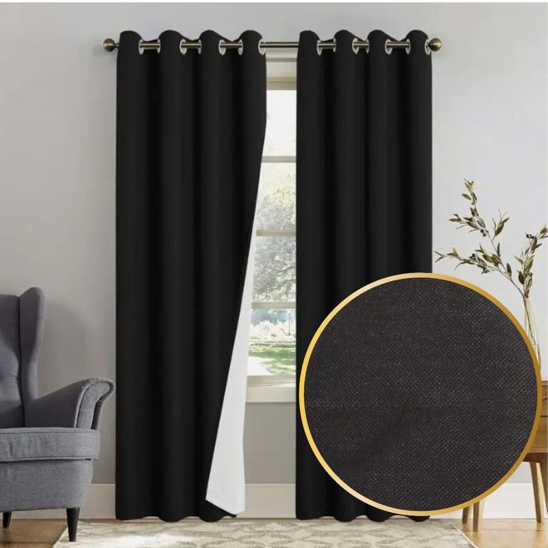 GENERICO - Cortina Blackout Engomada Lino 140x230cm 1 Paños