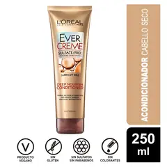 LOREAL PARIS - Acondicionador L'Oréal Evercreme Deep Nourish 250 ml.-