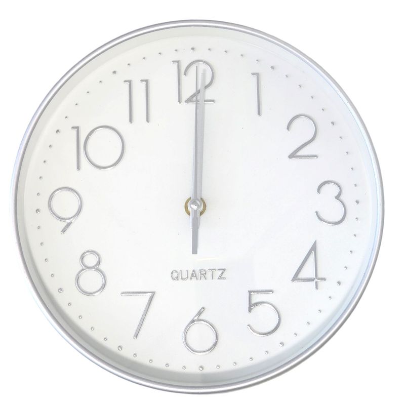 QUARTZ - Reloj de Pared Decorativo 25cm Plata DBG1660