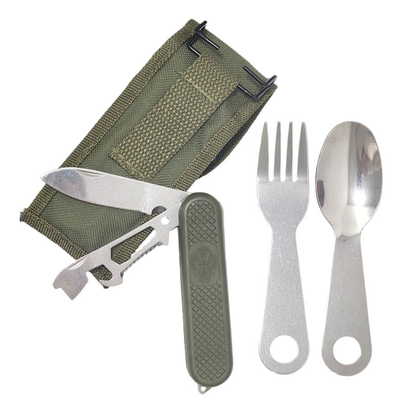 GENERICO - Set de navaja para camping + Cuchara y tenedor DBG1351