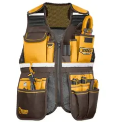 INGCO - Chaleco Porta Herramientas Profesional C/ 17 Bolsillos